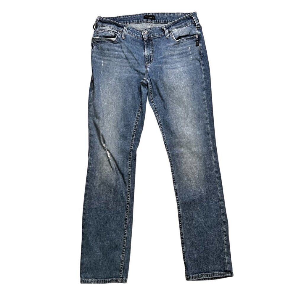 Silver Low Rise Jeans 32 Men Distressed Casual Blue